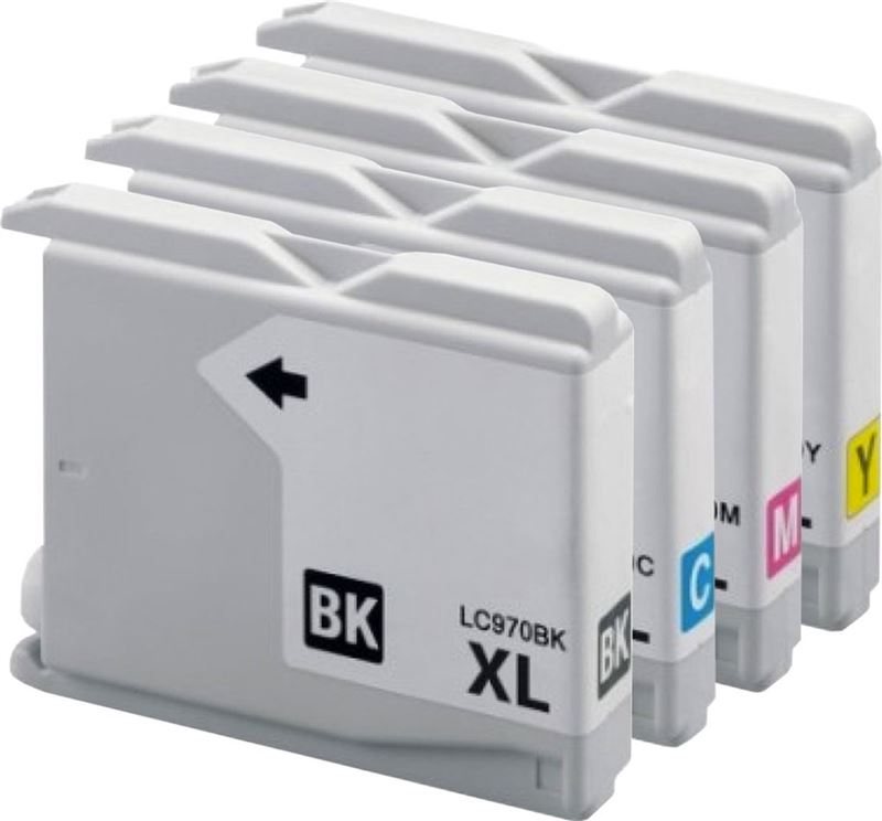 pcman Brother Huismerk LC-970 XL Cartridges – Zwart + Alle Kleuren Set