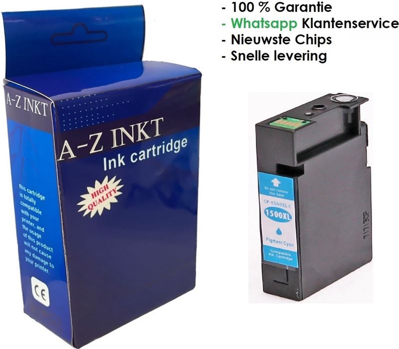 AtotZinkt Huismerk XL cartdridge voor Canon | PGI-1500 Cyaan voor Canon Maxify MB2050, MB2150, MB2350, MB2750 en MB2755