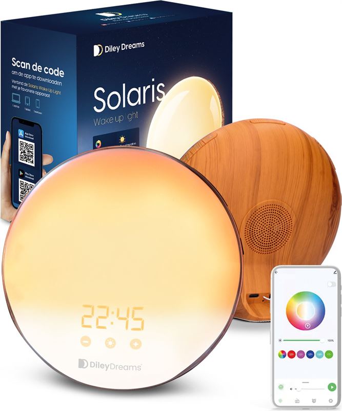 Diley Dreams® Diley Dreams Solaris Wake Up Light – Lichtwekker – Wekkerradio met Licht – Compatibel met Google Home & Amazon Alexa