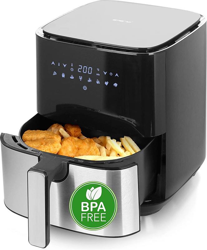 Intellecto Intelectro XXL 5L Airfryer - Heteluchtfriteuse - BPA-vrij - vaatwasmachinebestendig voor gezond en probleemloos koken - Levering sneller dan aangegeven