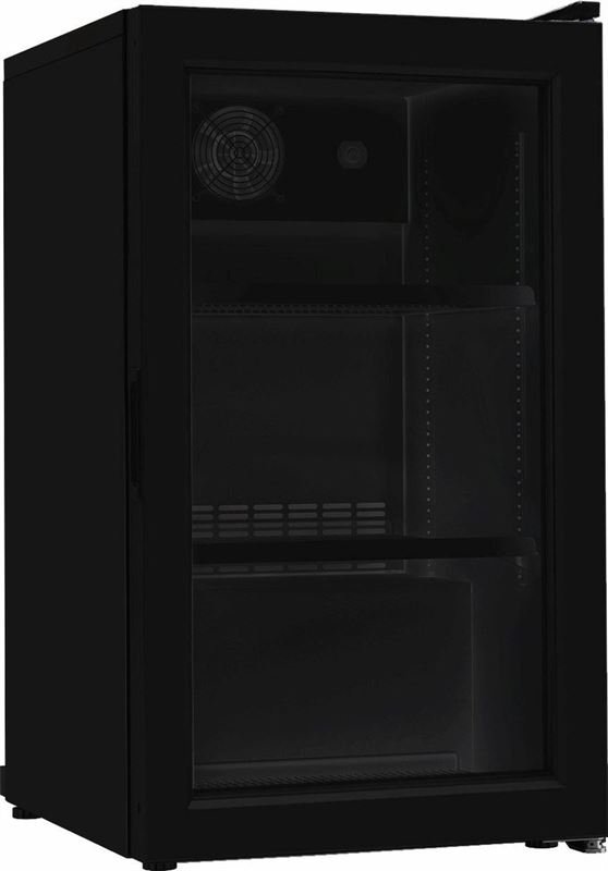 Maxxfrost glasdeurkoelkast 136 liter zwart zwart