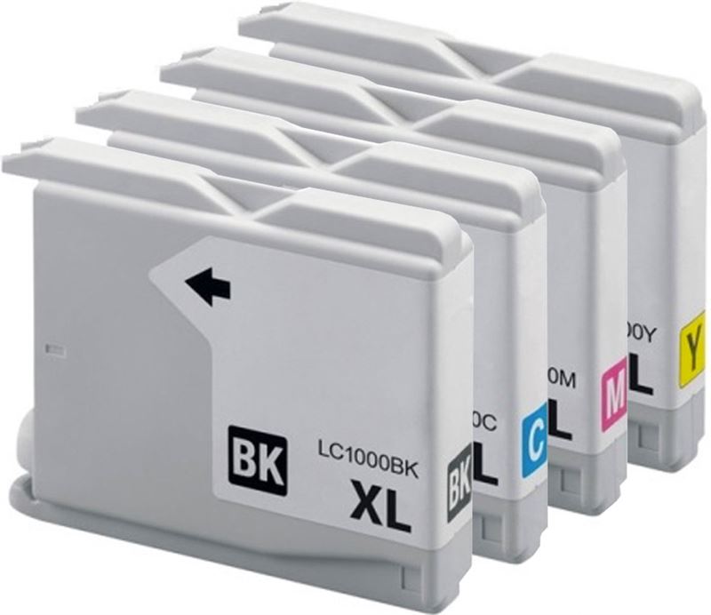 pcman Brother Huismerk LC-1000 XL Cartridges – Zwart + Alle Kleuren Set