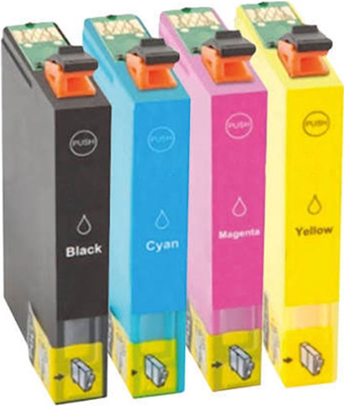 pcman Epson Huismerk T130 Cartridges - Zwart + Alle Kleuren Set