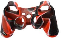 QWAMBVZE Cover beschermende siliconen hoes voor PS2 PS3 Controller - zwart+rood