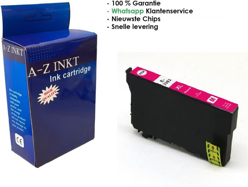 AtotZinkt inktcartridge voor Epson 35 XL / Epson 35XL M Magenta rode cartridge voor Epson WorkForce Pro WF-4740, WF-4730, WF-4720, WF-4725 mét chip