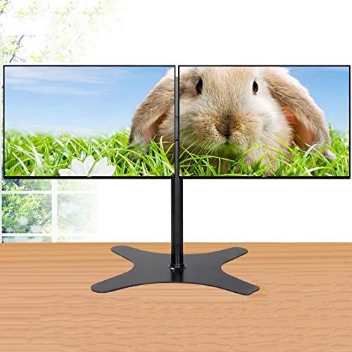 RAJYQODIS Dual Monitor Stand, HeavyDuty Volledig Verstelbare Armen