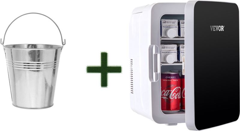 VEVOR minibar - minibar koelkast - extra incl mini ijsemmer - overal draagbaar - 10 Liter - 220V -Warm & koel functie- zwart