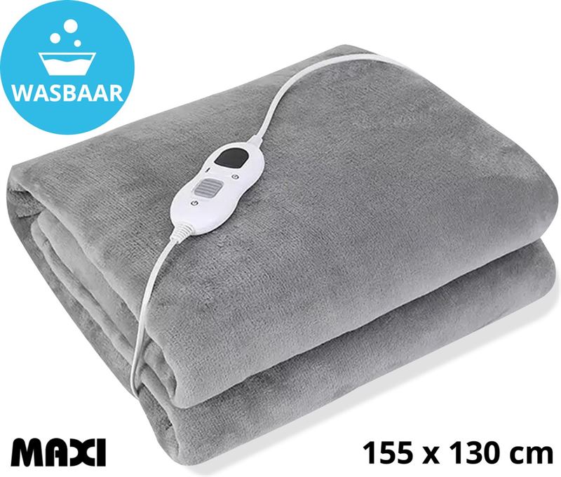 Maxi Nederland Maxi Elektrische deken – Warmtedeken – Elektrische bovendeken – Warmte deken met 3 standen – Wasbaar – 155x130cm