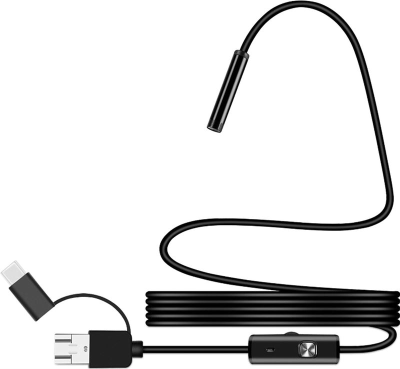 ABC-LED Endoscoop 2 meter - Micro USB + USB-C - Ø7mm - Android / Windows