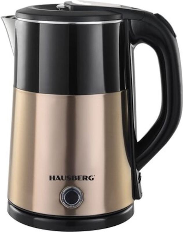 hausberg Waterkoker - RVS - 1500W - 2 Liter - Goud / Zwart - Waterkokers