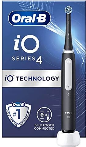 Oral-B iO 4 zwarte elektrische tandenborstel, 1 tandenborstelkop, ontworpen door Braun