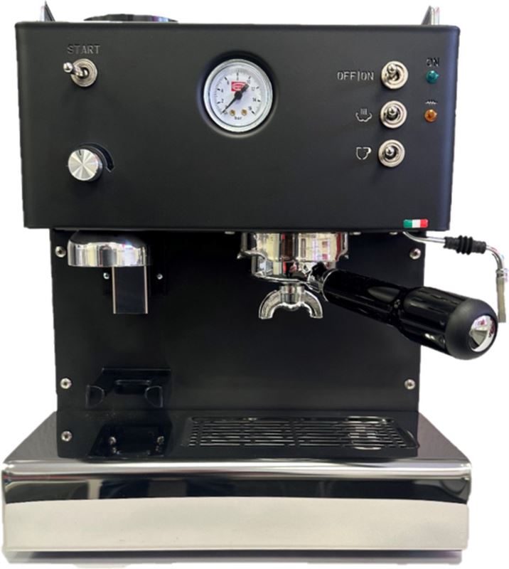 Quickmill 3035 exclusief model matzwart espressomachine met piston en geintegreerde koffiemolen zwart