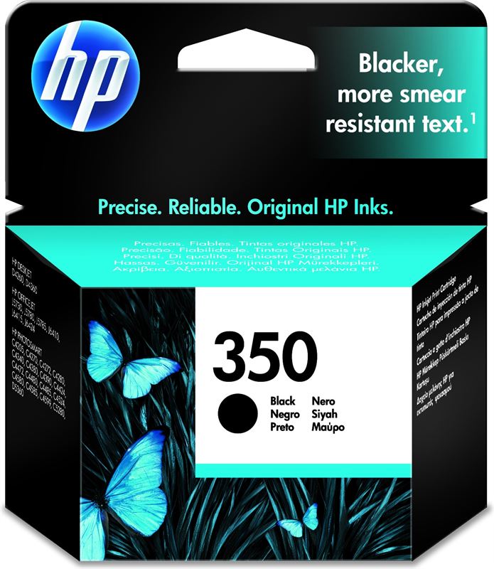 HP 350 originele zwarte inktcartridge single pack / zwart