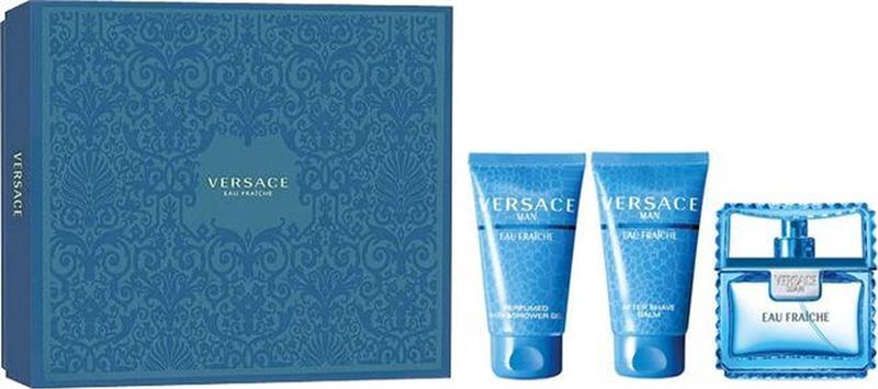 Versace Man Eau Fraîche Giftset - 50 ml eau de toilette spray + 50 ml showergel + 50 ml aftershave balm - cadeauset voor heren