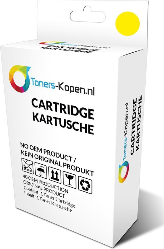 Toners-kopen.nl Geschikt voor Huismerk inkt cartridge voor HP 40 geel wit LABEL Toners-kopen