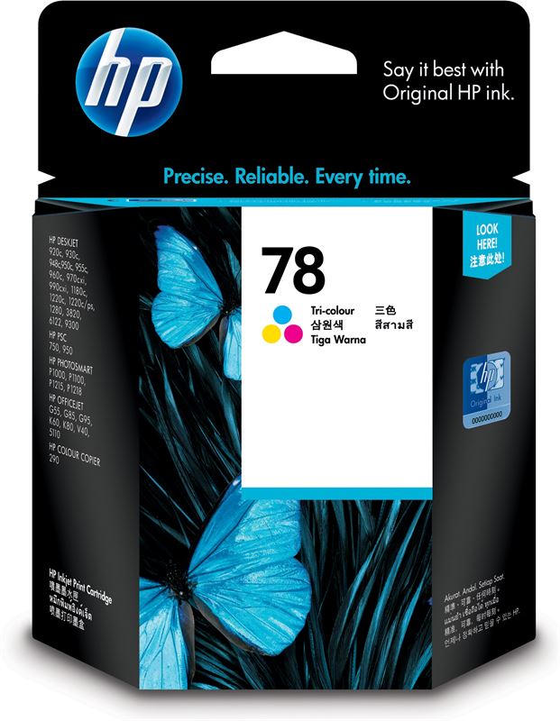 HP 78 originele drie-kleuren inktcartridge single pack / cyaan, geel, magenta