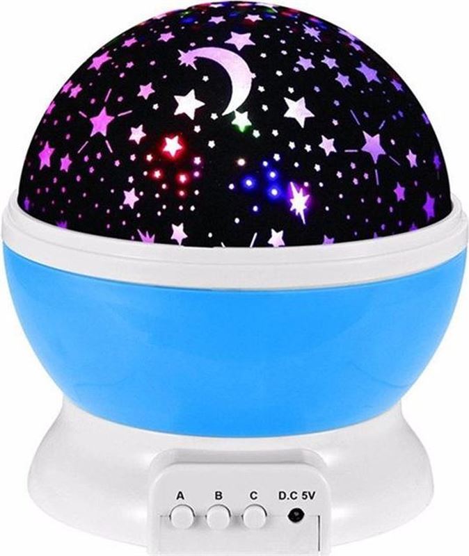 Starmaster Sterrenhemel Verlichting Kinderkamer - Moon Light Projector - Nachtlampje kind | baby - Nachtlamp - Snoezellamp - Spacelamp - Cadeau kind + Bijbehorende oplaadkabel - (blauw)