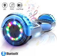 FOXSPORT Hoverboard met Flitsende Wielen - Elektrische zelfbalancerende scooter - Oxboard - 15kmh - Bluetooth Speakers - UL2272 Gecertificeerd - Anti lek banden - LED kleurrijke verlichting - Blauw