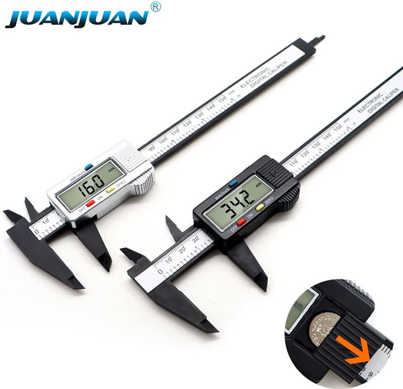 Juanjuan Juan Juan- Lcd-scherm - Meetinstrument Digitale Schuifmaat Elektronische Micrometer -0-160mm -Plastic - Metallic- Zwart